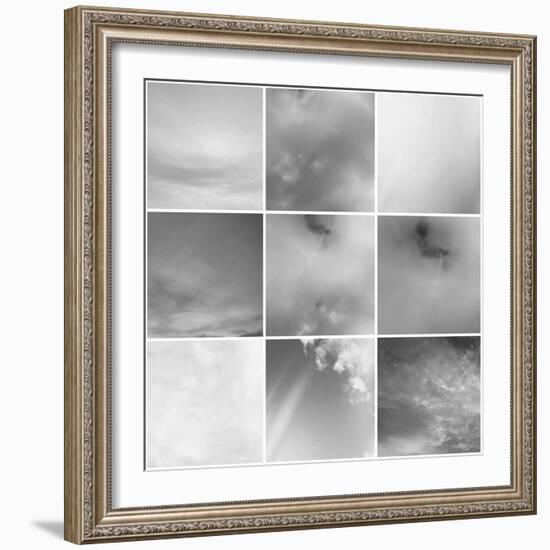 Sky - In Black and White-Jan Weiss-Framed Art Print