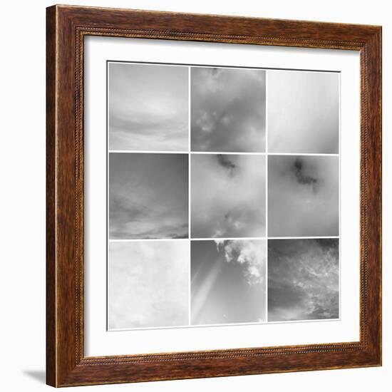 Sky - In Black and White-Jan Weiss-Framed Art Print