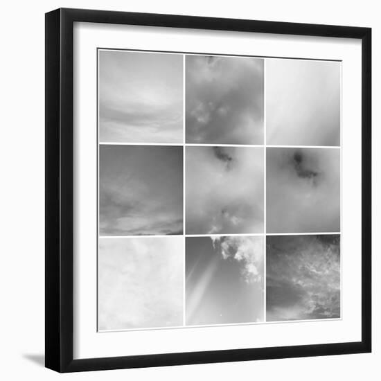 Sky - In Black and White-Jan Weiss-Framed Art Print