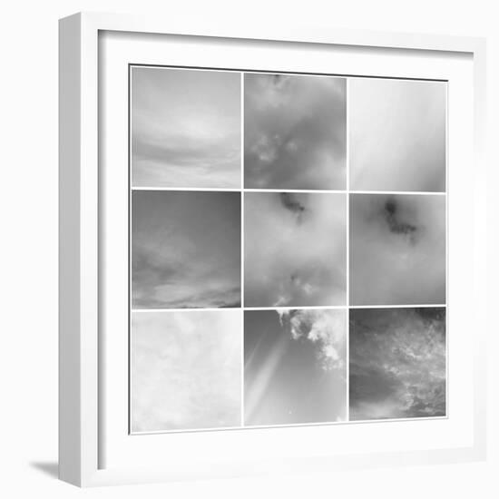 Sky - In Black and White-Jan Weiss-Framed Art Print