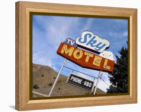 Sky Motel Sign, Drummond, Montana, USA-Nancy & Steve Ross-Framed Premier Image Canvas