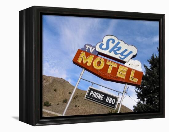 Sky Motel Sign, Drummond, Montana, USA-Nancy & Steve Ross-Framed Premier Image Canvas