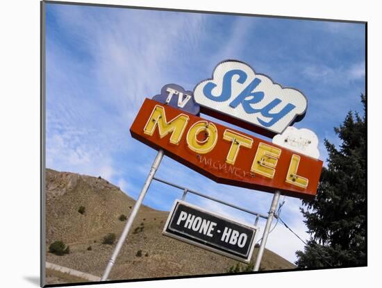 Sky Motel Sign, Drummond, Montana, USA-Nancy & Steve Ross-Mounted Photographic Print