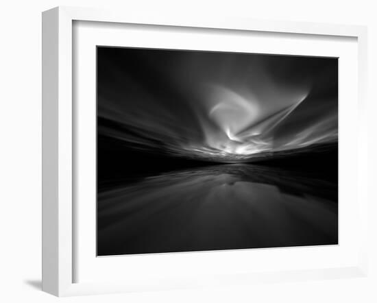 Sky Of Silver Light - 3D Fractal Landscape-R.T. Wohlstadter-Framed Photographic Print