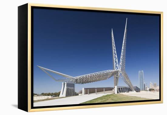 Skydance Footbridge over Highway I-40, Oklahoma City, Oklahoma, USA-Walter Bibikow-Framed Premier Image Canvas