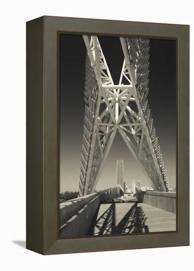 Skydance Footbridge over Highway I-40, Oklahoma City, Oklahoma, USA-Walter Bibikow-Framed Premier Image Canvas