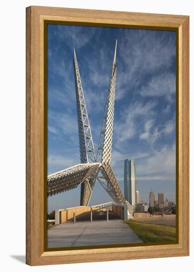 Skydance Footbridge over Highway I-40, Oklahoma City, Oklahoma, USA-Walter Bibikow-Framed Premier Image Canvas