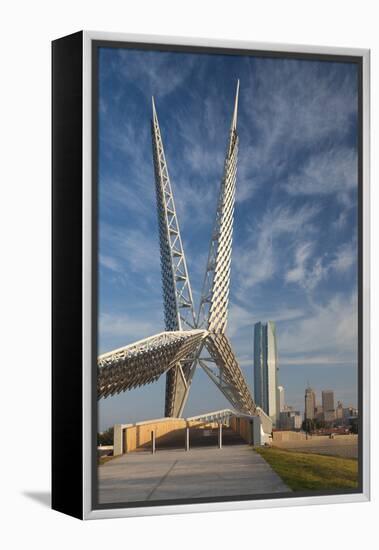 Skydance Footbridge over Highway I-40, Oklahoma City, Oklahoma, USA-Walter Bibikow-Framed Premier Image Canvas