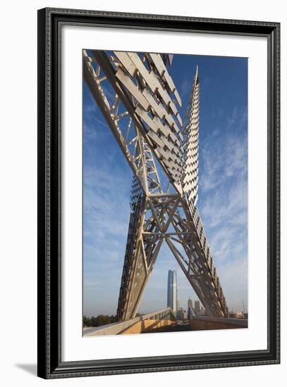 Skydance Footbridge over Highway I-40, Oklahoma City, Oklahoma, USA-Walter Bibikow-Framed Photographic Print