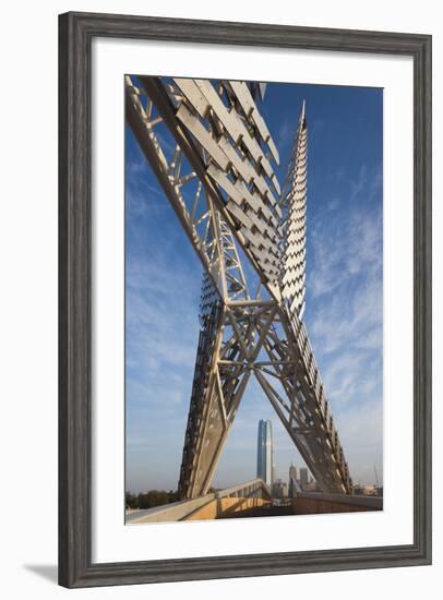 Skydance Footbridge over Highway I-40, Oklahoma City, Oklahoma, USA-Walter Bibikow-Framed Photographic Print