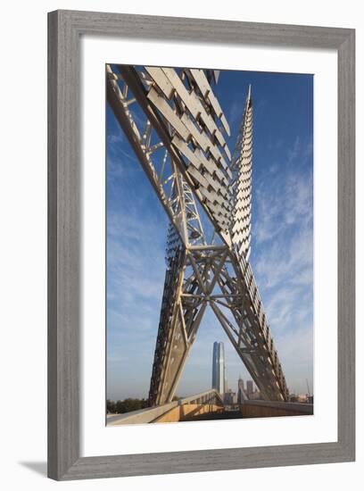 Skydance Footbridge over Highway I-40, Oklahoma City, Oklahoma, USA-Walter Bibikow-Framed Photographic Print