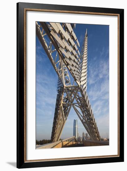 Skydance Footbridge over Highway I-40, Oklahoma City, Oklahoma, USA-Walter Bibikow-Framed Photographic Print