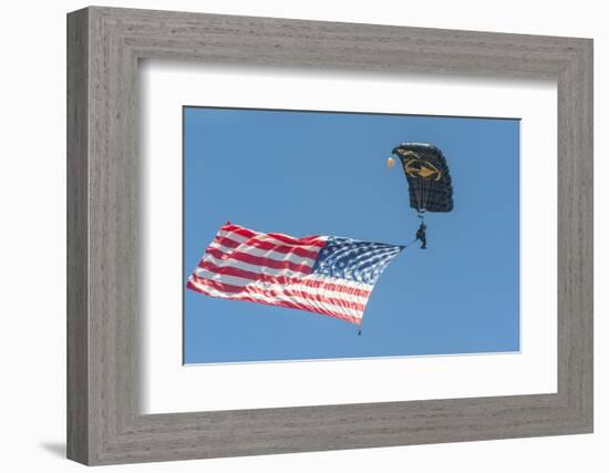 SkyFest, airshow, USSOCOM, army paratrooper, New Smyrna Beach, Florida, USA-Jim Engelbrecht-Framed Photographic Print