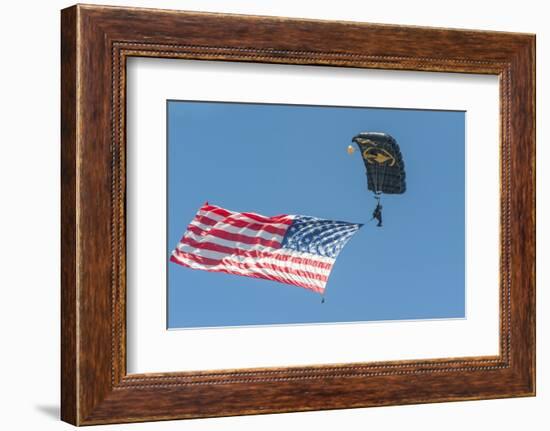 SkyFest, airshow, USSOCOM, army paratrooper, New Smyrna Beach, Florida, USA-Jim Engelbrecht-Framed Photographic Print