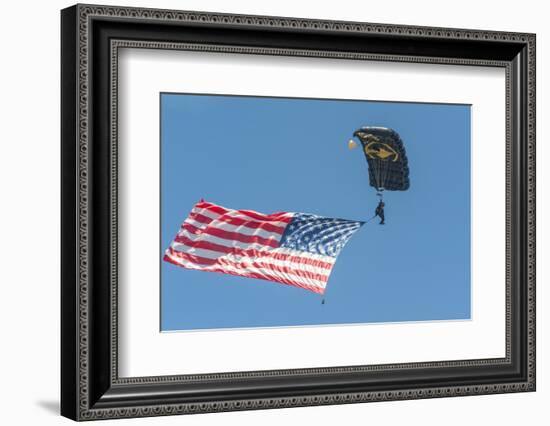 SkyFest, airshow, USSOCOM, army paratrooper, New Smyrna Beach, Florida, USA-Jim Engelbrecht-Framed Photographic Print