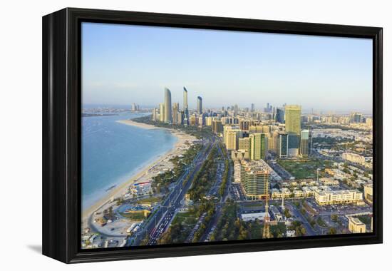 Skyline and Corniche, Al Markaziyah District, Abu Dhabi, United Arab Emirates, Middle East-Fraser Hall-Framed Premier Image Canvas