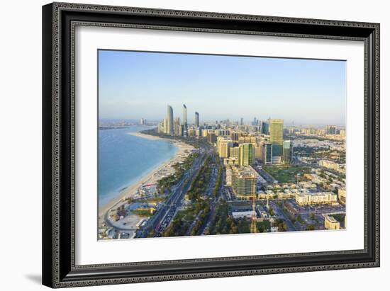 Skyline and Corniche, Al Markaziyah District, Abu Dhabi, United Arab Emirates, Middle East-Fraser Hall-Framed Photographic Print