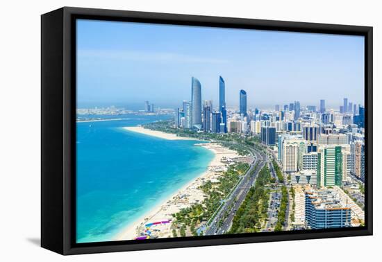 Skyline and Corniche, Al Markaziyah District, Abu Dhabi, United Arab Emirates, Middle East-Fraser Hall-Framed Premier Image Canvas