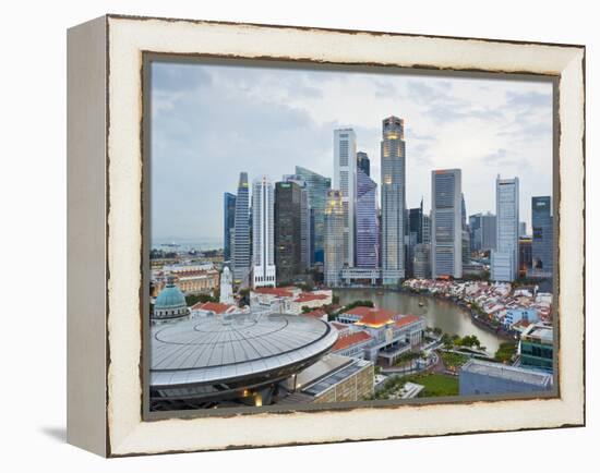 Skyline and Financial District at Dawn, Singapore, Southeast Asia, Asia-Gavin Hellier-Framed Premier Image Canvas