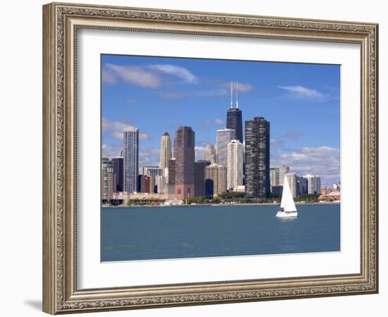 Skyline and Lake Michigan, Chicago, Illinois, USA-Alan Klehr-Framed Photographic Print