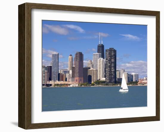 Skyline and Lake Michigan, Chicago, Illinois, USA-Alan Klehr-Framed Photographic Print