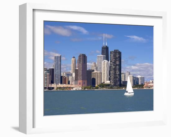 Skyline and Lake Michigan, Chicago, Illinois, USA-Alan Klehr-Framed Photographic Print