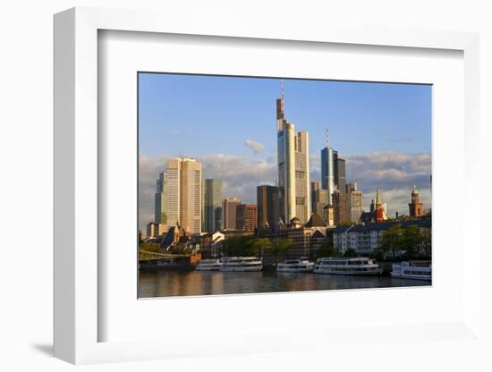 Skyline and Main River in Morning, Frankfurt, Hesse, Germany, Europe-Peter Adams-Framed Photographic Print