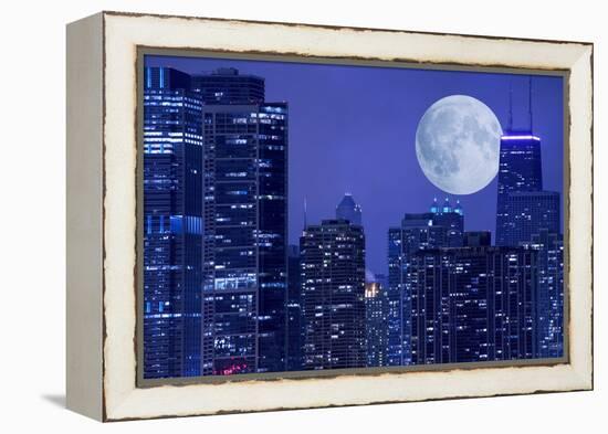 Skyline and Moon-duallogic-Framed Premier Image Canvas