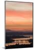 Skyline and Olympic Mountains, Sunset, Lake Washington, Seattle, Washington, USA-Merrill Images-Mounted Photographic Print