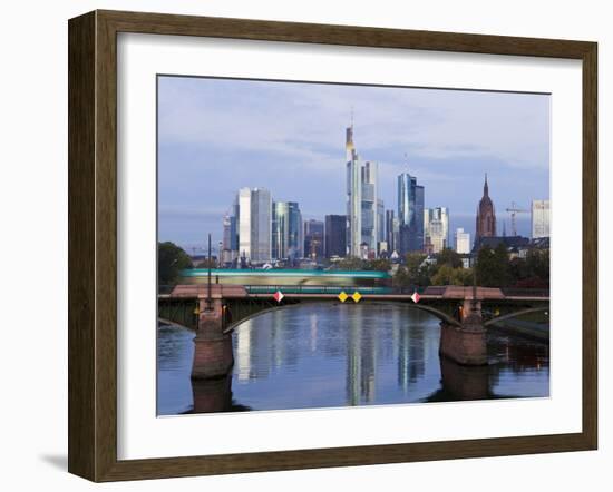 Skyline and River Main in the Early Morning, Frankfurt-Am-Main, Hesse, Germany, Europe-Gavin Hellier-Framed Photographic Print