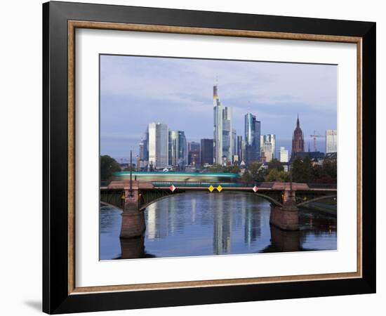 Skyline and River Main in the Early Morning, Frankfurt-Am-Main, Hesse, Germany, Europe-Gavin Hellier-Framed Photographic Print