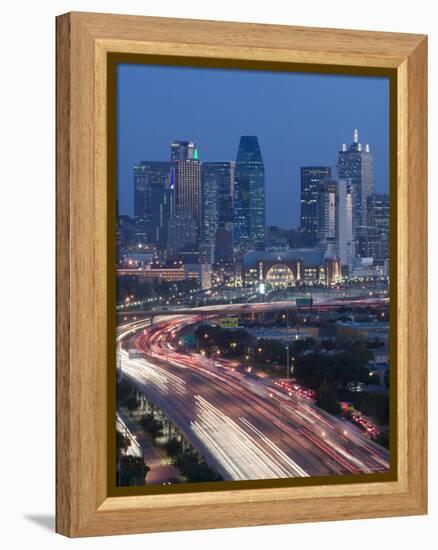 Skyline and Stemmons Freeway, Dallas, Texas, USA-Walter Bibikow-Framed Premier Image Canvas