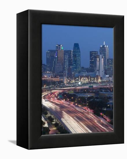 Skyline and Stemmons Freeway, Dallas, Texas, USA-Walter Bibikow-Framed Premier Image Canvas