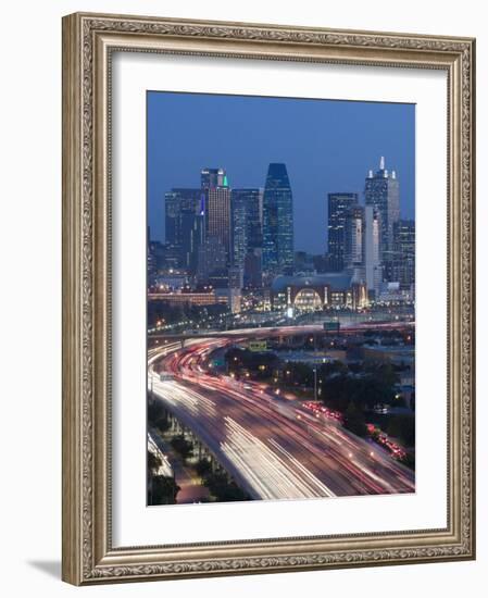 Skyline and Stemmons Freeway, Dallas, Texas, USA-Walter Bibikow-Framed Photographic Print