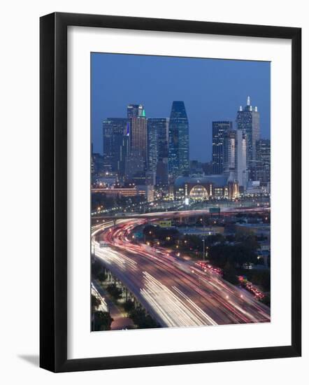 Skyline and Stemmons Freeway, Dallas, Texas, USA-Walter Bibikow-Framed Photographic Print