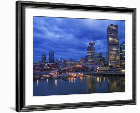 Skyline and the Waterfront in the Evening from Canada Place with the Seabus Terminal and Harbour Ce-Martin Child-Framed Photographic Print