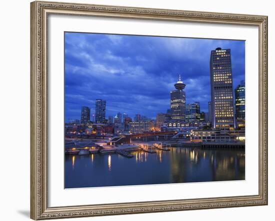 Skyline and the Waterfront in the Evening from Canada Place with the Seabus Terminal and Harbour Ce-Martin Child-Framed Photographic Print