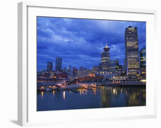 Skyline and the Waterfront in the Evening from Canada Place with the Seabus Terminal and Harbour Ce-Martin Child-Framed Photographic Print