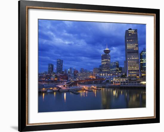 Skyline and the Waterfront in the Evening from Canada Place with the Seabus Terminal and Harbour Ce-Martin Child-Framed Photographic Print