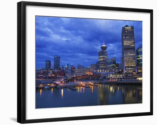 Skyline and the Waterfront in the Evening from Canada Place with the Seabus Terminal and Harbour Ce-Martin Child-Framed Photographic Print
