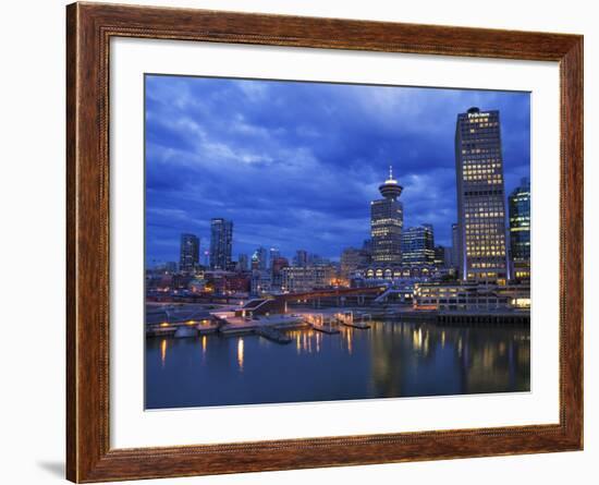 Skyline and the Waterfront in the Evening from Canada Place with the Seabus Terminal and Harbour Ce-Martin Child-Framed Photographic Print