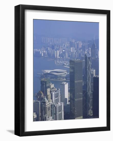 Skyline and Victoria Harbour, Hong Kong, China-Amanda Hall-Framed Photographic Print