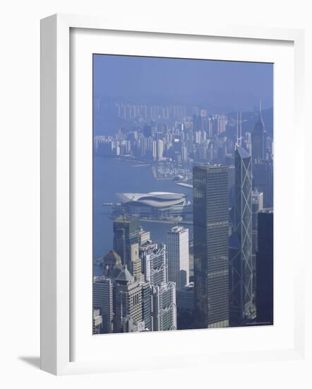 Skyline and Victoria Harbour, Hong Kong, China-Amanda Hall-Framed Photographic Print