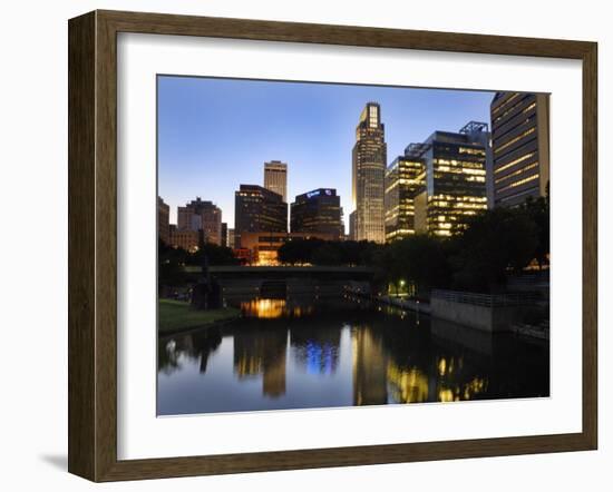 Skyline at Dusk, Omaha, Nebraska-Gayle Harper-Framed Photographic Print