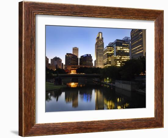 Skyline at Dusk, Omaha, Nebraska-Gayle Harper-Framed Photographic Print