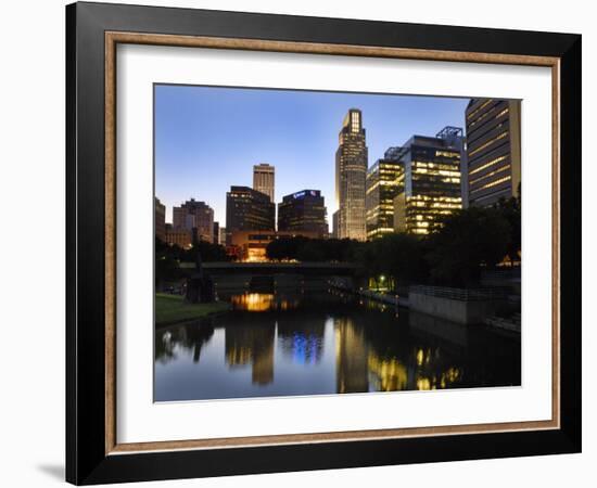 Skyline at Dusk, Omaha, Nebraska-Gayle Harper-Framed Photographic Print