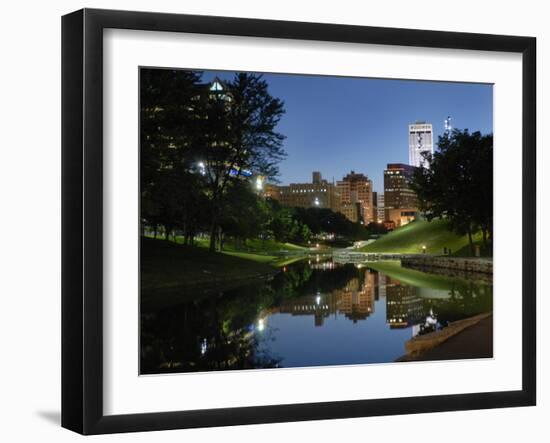 Skyline at Dusk, Omaha, Nebraska-Gayle Harper-Framed Photographic Print