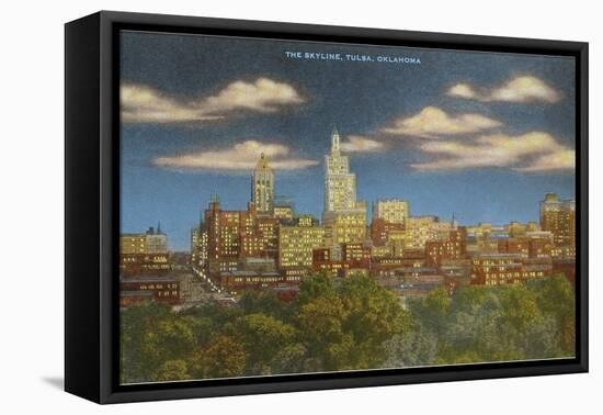 Skyline at Dusk, Tulsa, Oklahoma-null-Framed Stretched Canvas