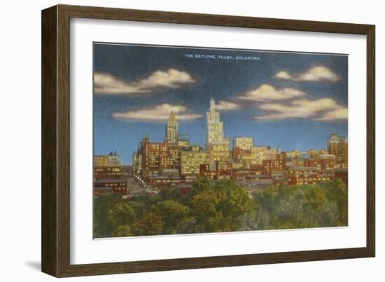 Skyline at Dusk, Tulsa, Oklahoma-null-Framed Art Print