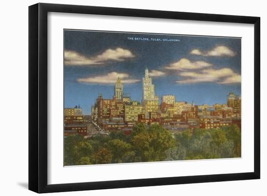 Skyline at Dusk, Tulsa, Oklahoma-null-Framed Art Print